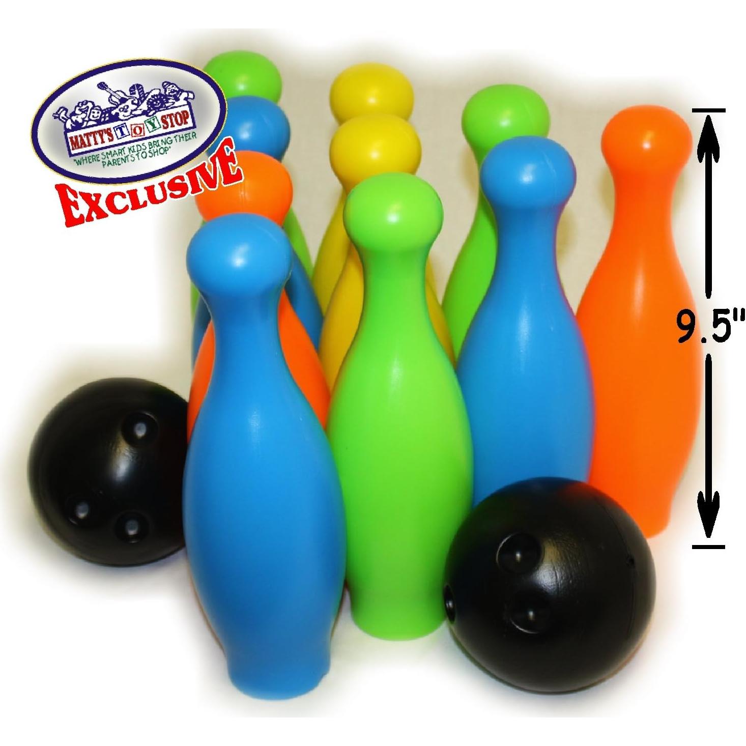 Juego de Bolos de Plástico Deluxe Matty's Toy Stop - 12 Piezas