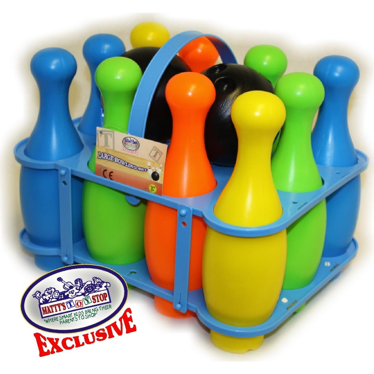 Juego de Bolos de Plástico Deluxe Matty's Toy Stop - 12 Piezas