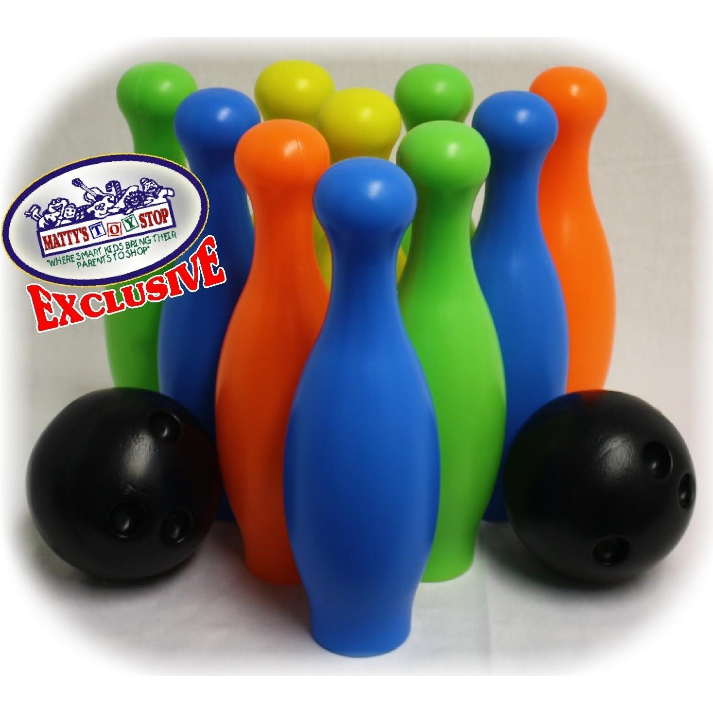 Juego de Bolos de Plástico Deluxe Matty's Toy Stop - 12 Piezas