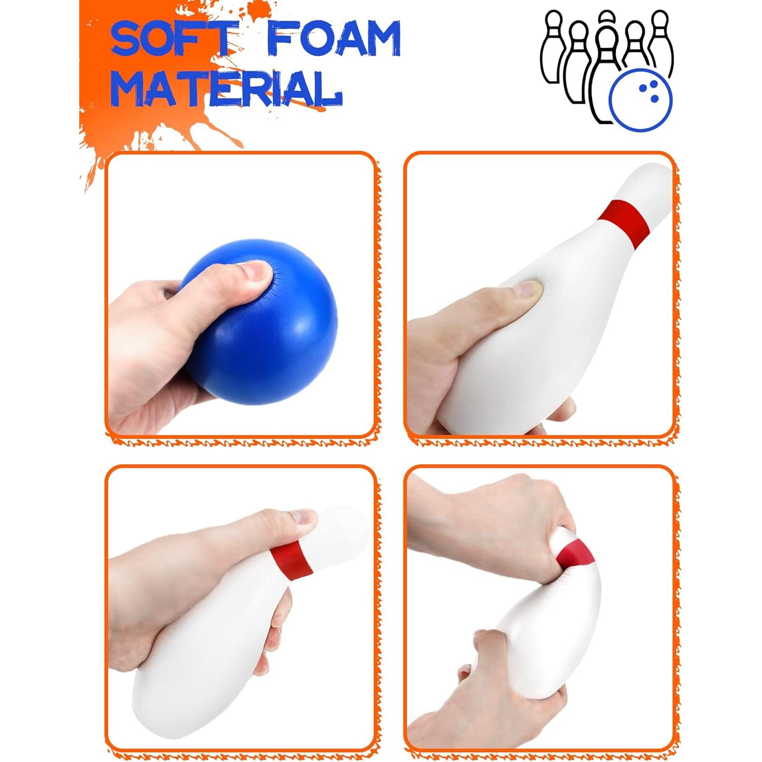 Juego de Bolos para Niños Phobby - 10 Bolos de Espuma y 2 Pelotas