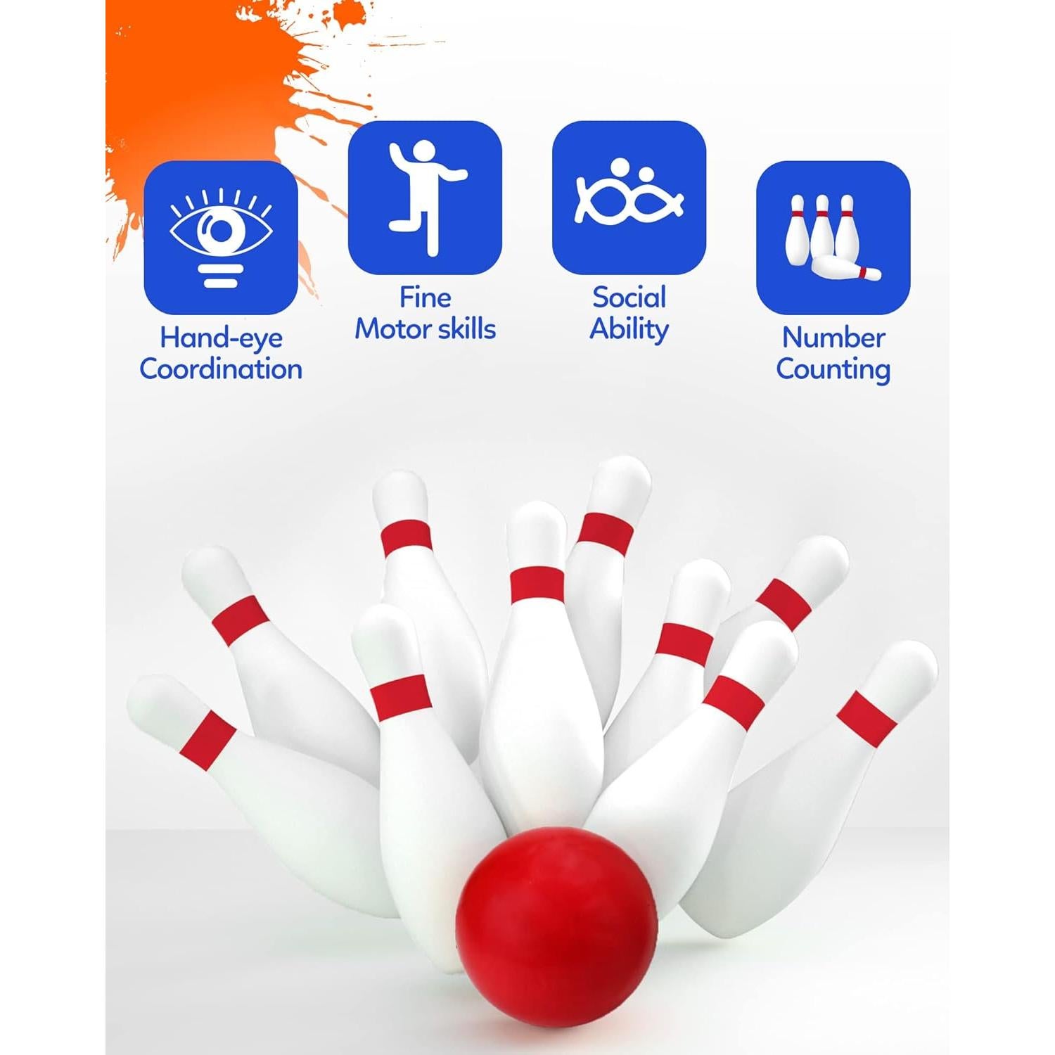 Juego de Bolos para Niños Phobby - 10 Bolos de Espuma y 2 Pelotas