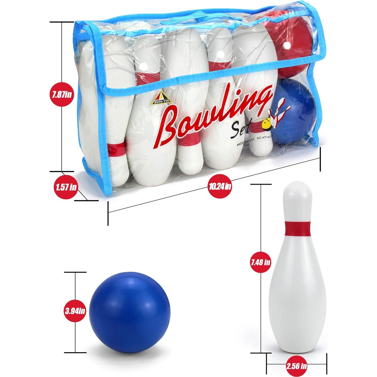 Juego de Bolos para Niños Phobby - 10 Bolos de Espuma y 2 Pelotas