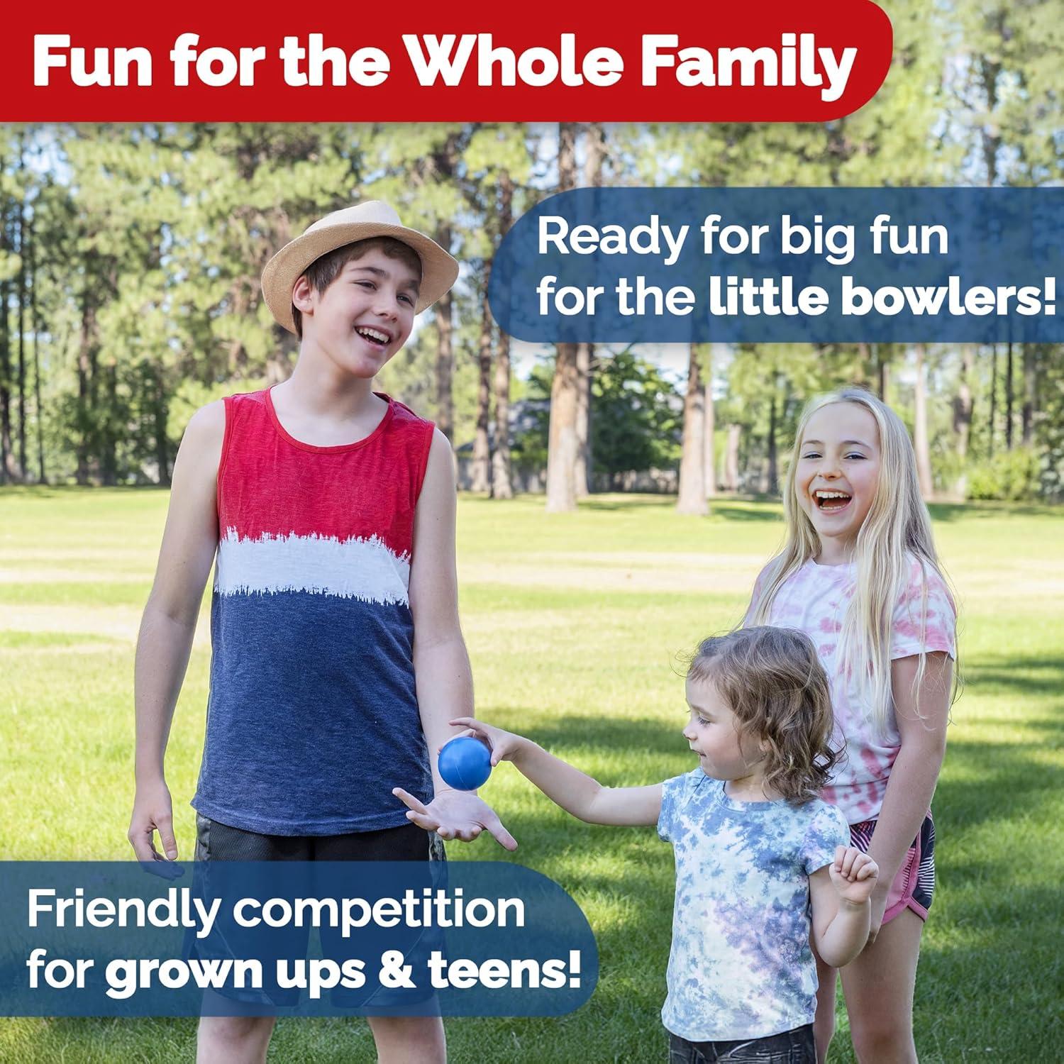 Conjunto de bolos de césped de madera STERLING 28 cm - 10 pines y 2 bolas