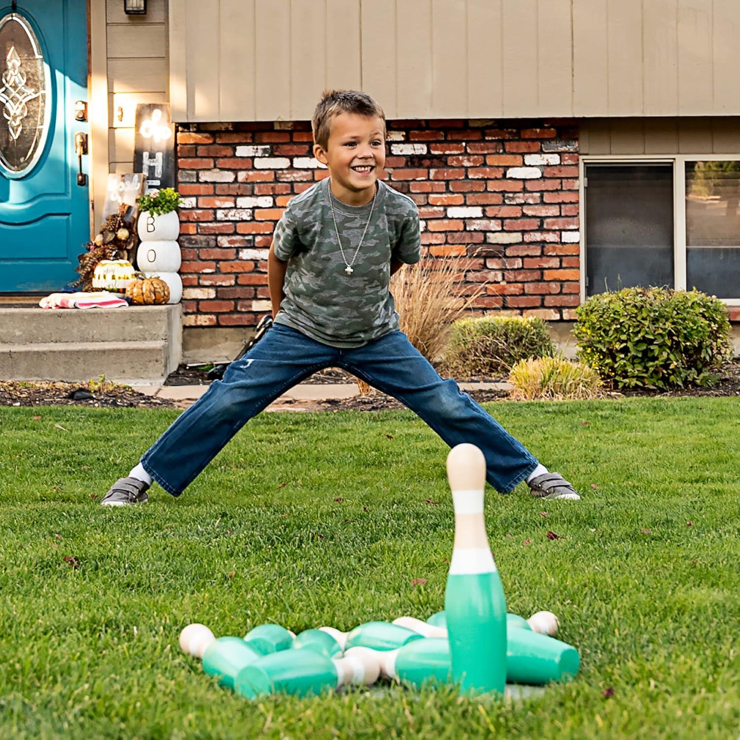 Conjunto de Bolos de Madera Sterling Sports 23 cm - 10 Pines y 2 Pelotas