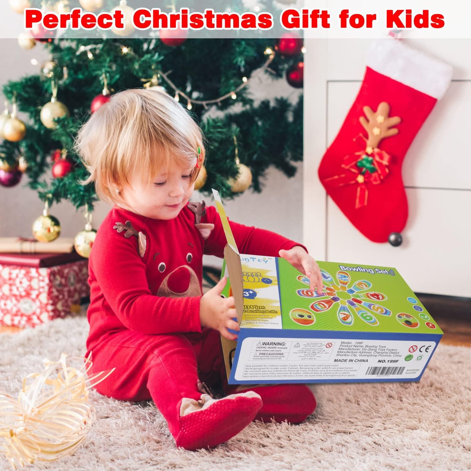 Juego de Bolos Interior para Niños AugToy 10 Pinos Coloridos