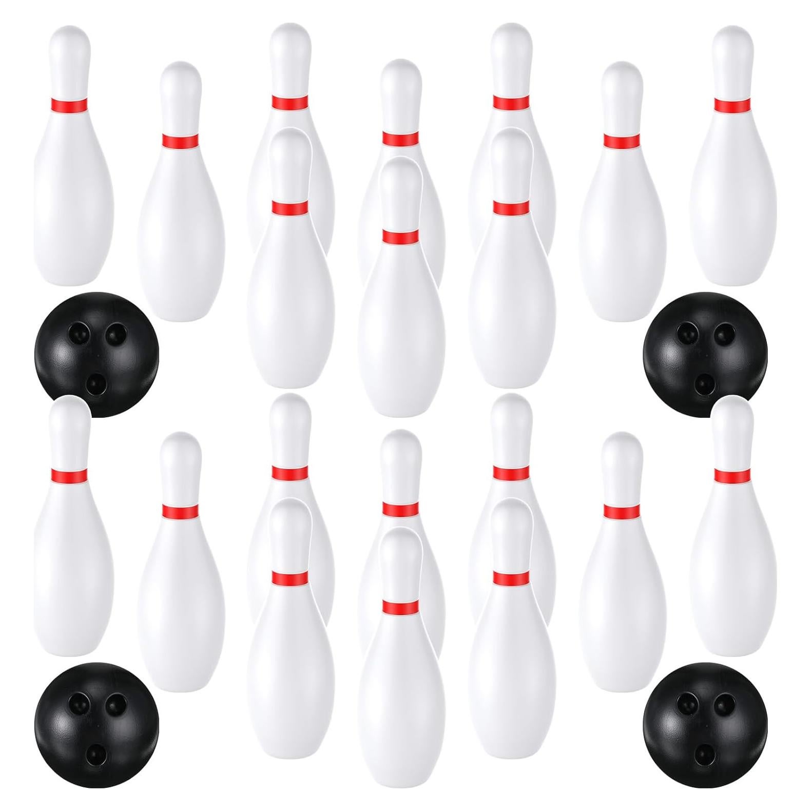 Juego de Bolos de Plástico RoundFunny - 2 Juegos de 10 Bolos y 4 Pelotas