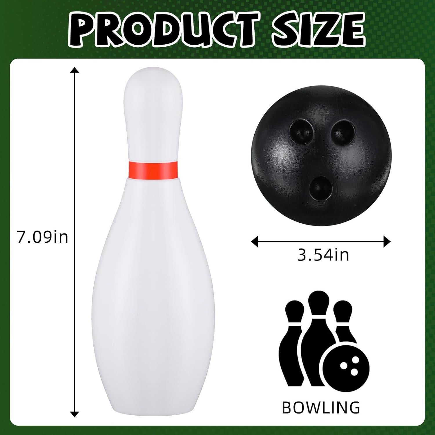 Juego de Bolos de Plástico RoundFunny - 2 Juegos de 10 Bolos y 4 Pelotas