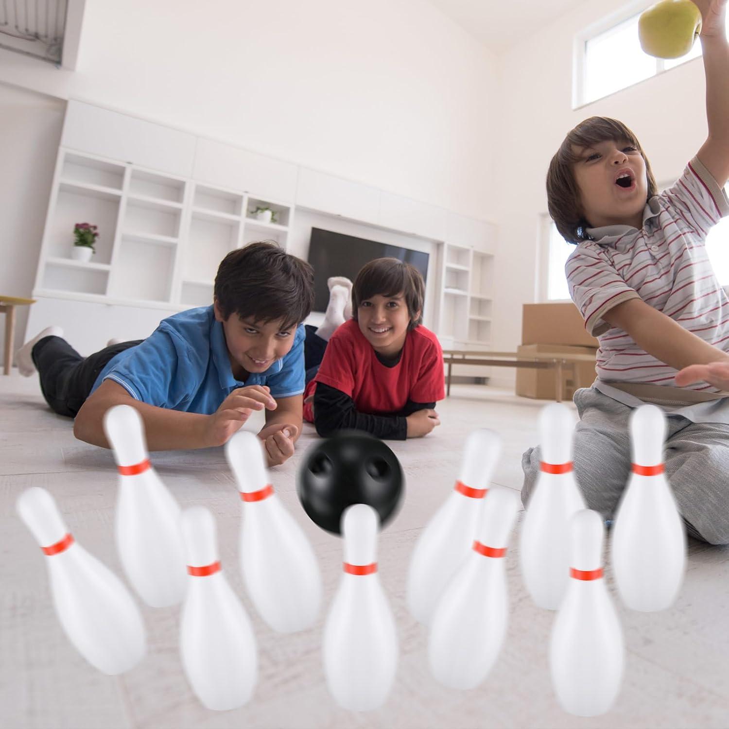 Juego de Bolos de Plástico RoundFunny - 2 Juegos de 10 Bolos y 4 Pelotas