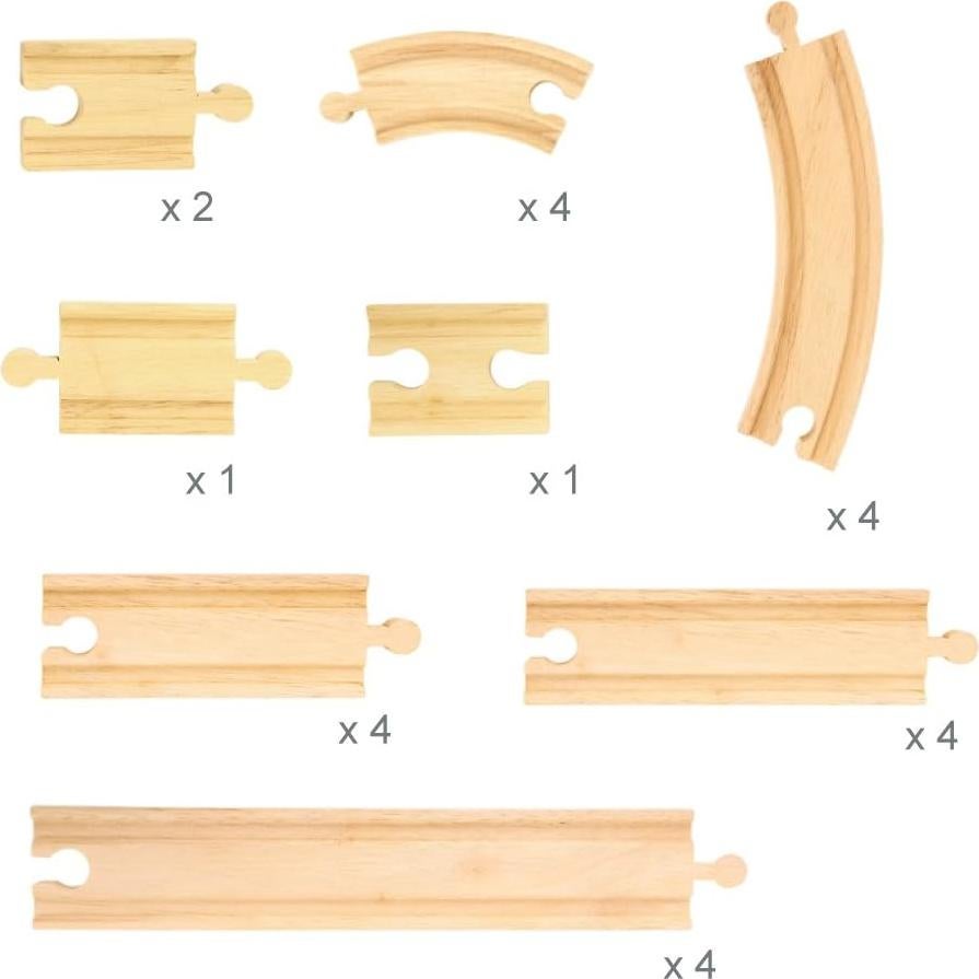 Paquete de Expansión Bigjigs Rail - 24 Piezas de Vía de Madera