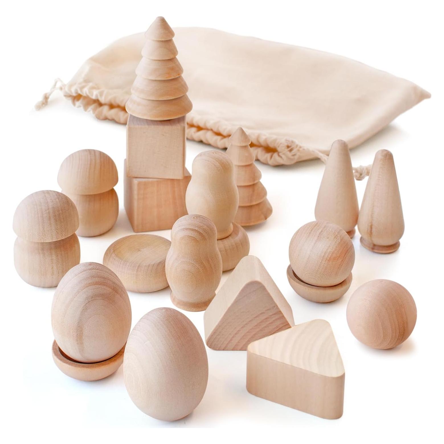 Bolsa Maravillosa Ulanik Juguetes Montessori 20 Figuras de Madera