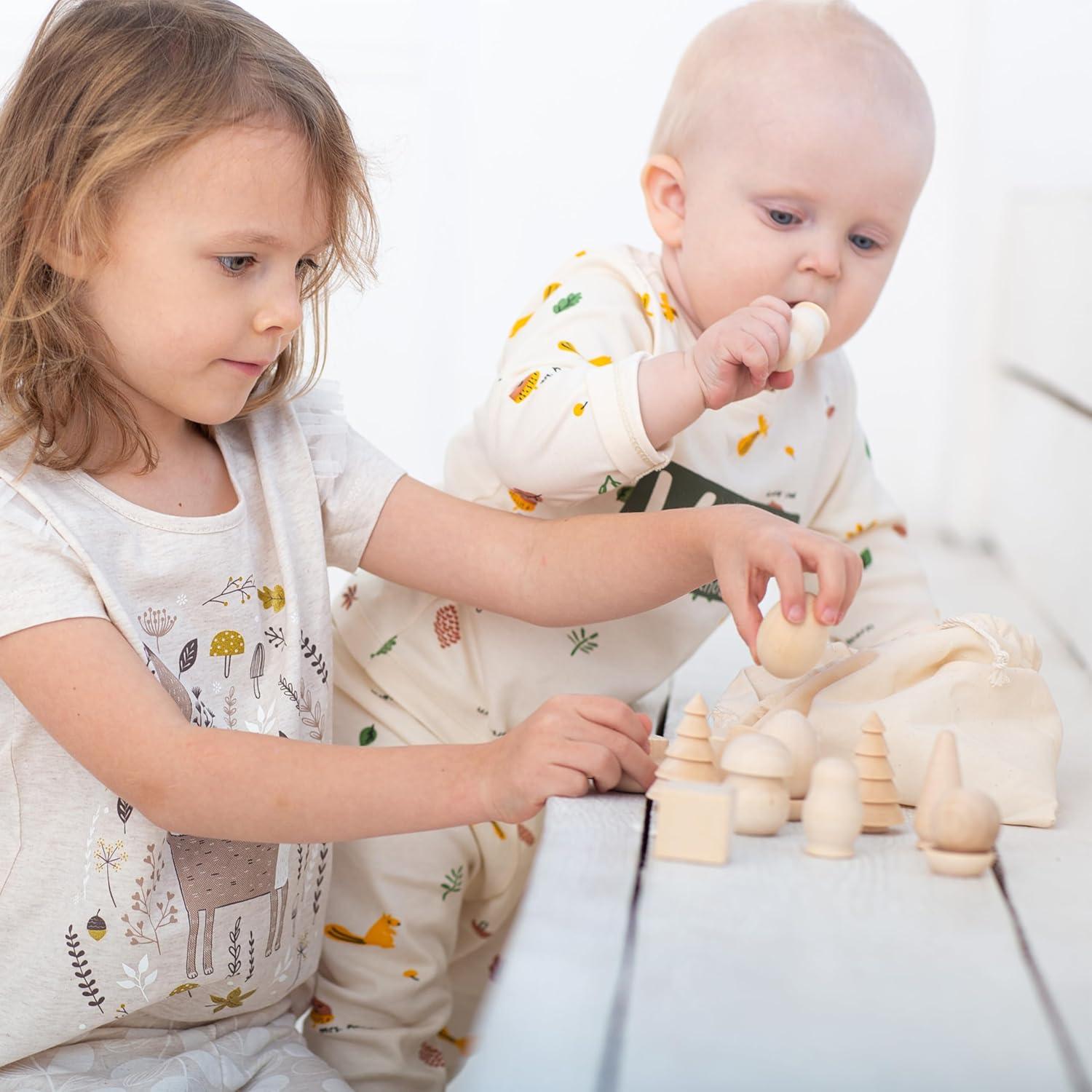 Bolsa Maravillosa Ulanik Juguetes Montessori 20 Figuras de Madera