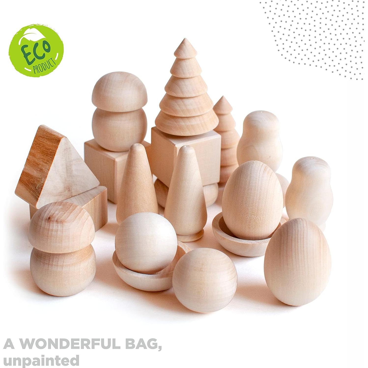 Bolsa Maravillosa Ulanik Juguetes Montessori 20 Figuras de Madera