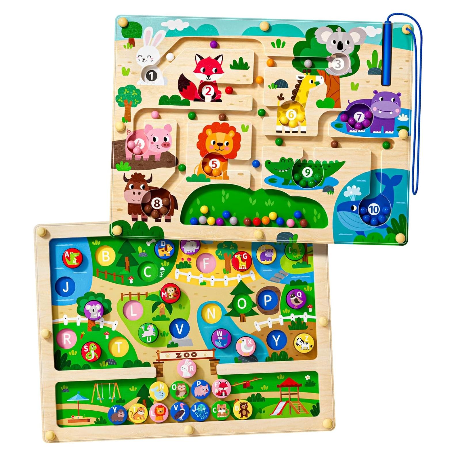 Tablero Magnético de Madera 2 en 1 Zoo - Juguete Montessori