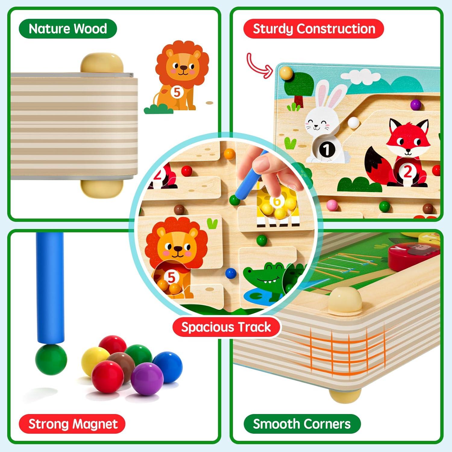 Tablero Magnético de Madera 2 en 1 Zoo - Juguete Montessori