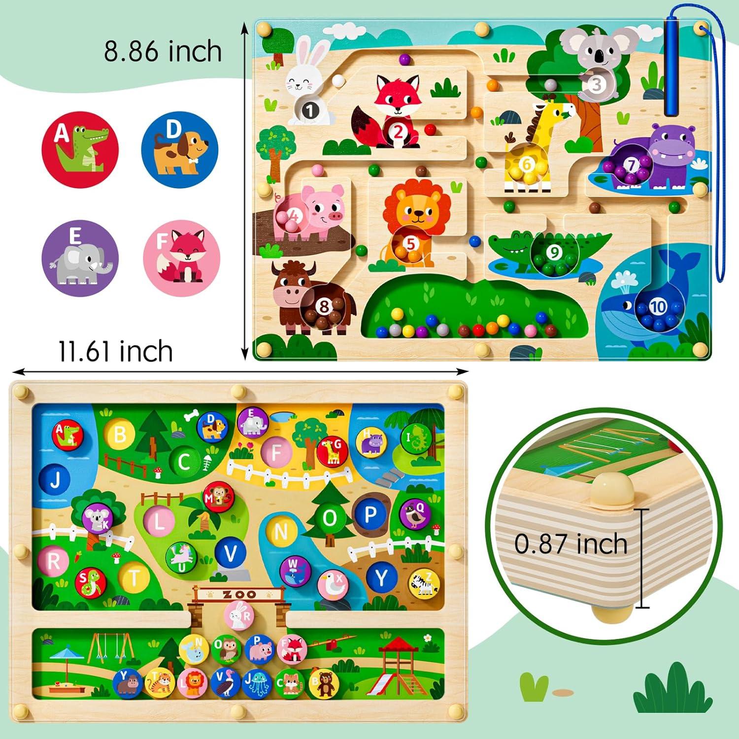 Tablero Magnético de Madera 2 en 1 Zoo - Juguete Montessori