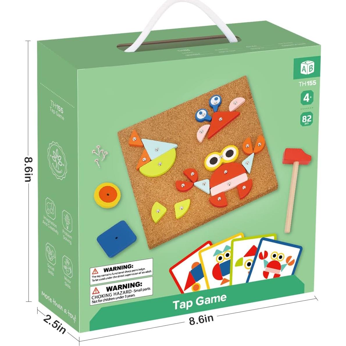 Juego de Martillo y Clavos TOOKYLAND - Juguete Montessori 22x22 cm