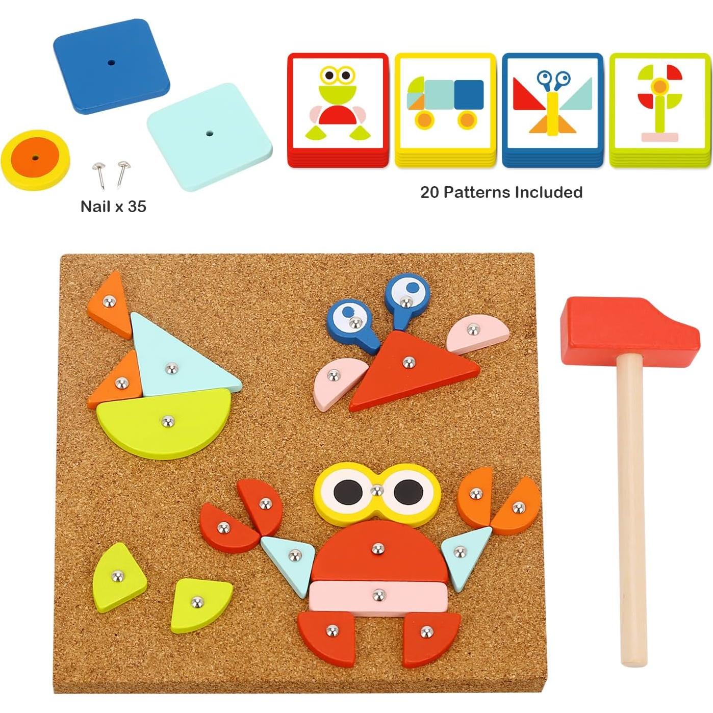 Juego de Martillo y Clavos TOOKYLAND - Juguete Montessori 22x22 cm