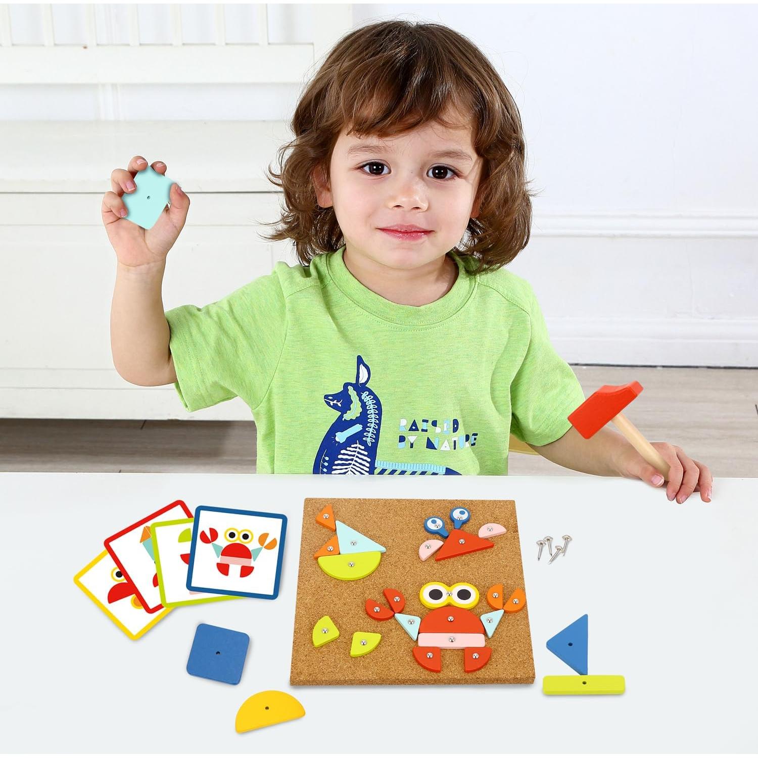 Juego de Martillo y Clavos TOOKYLAND - Juguete Montessori 22x22 cm