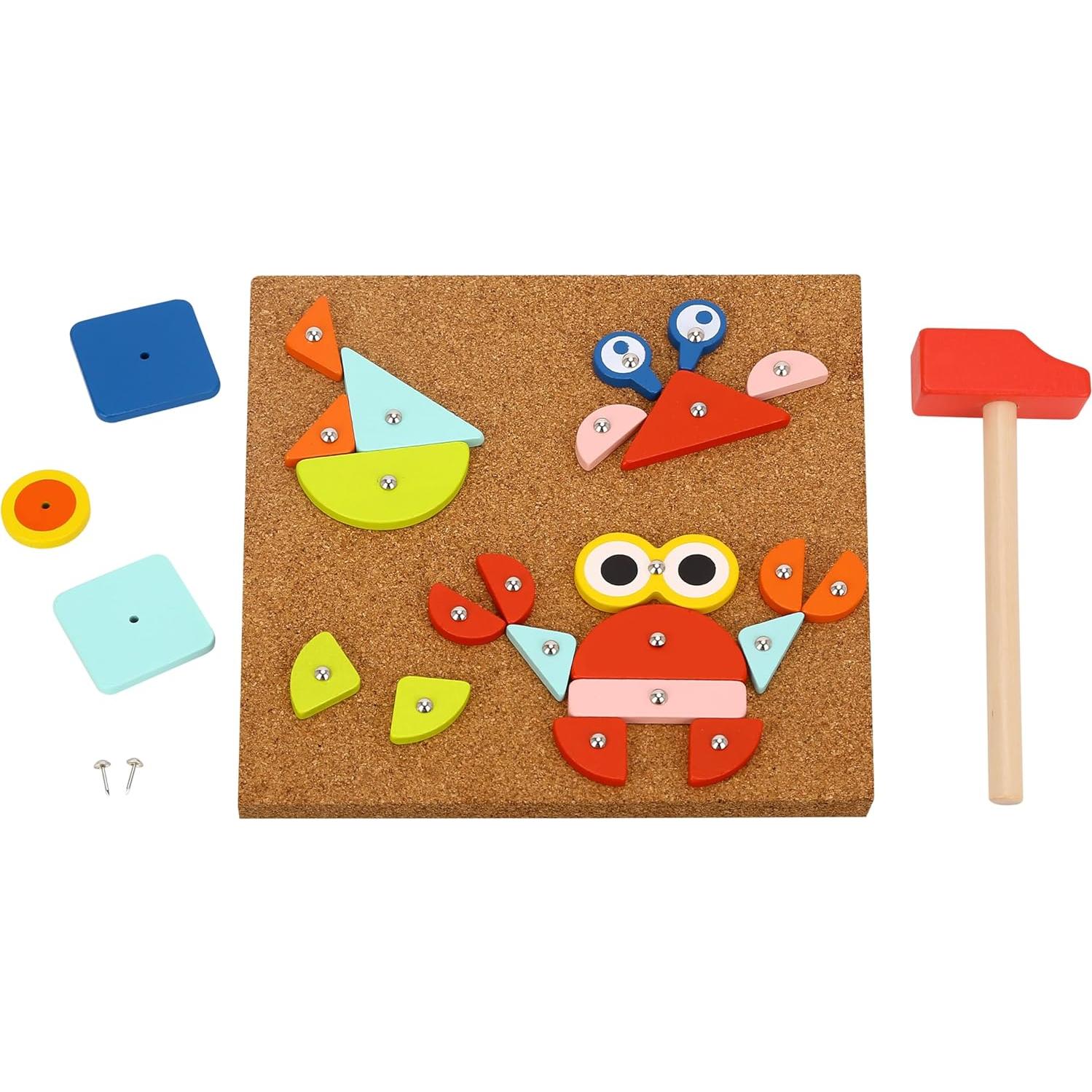 Juego de Martillo y Clavos TOOKYLAND - Juguete Montessori 22x22 cm