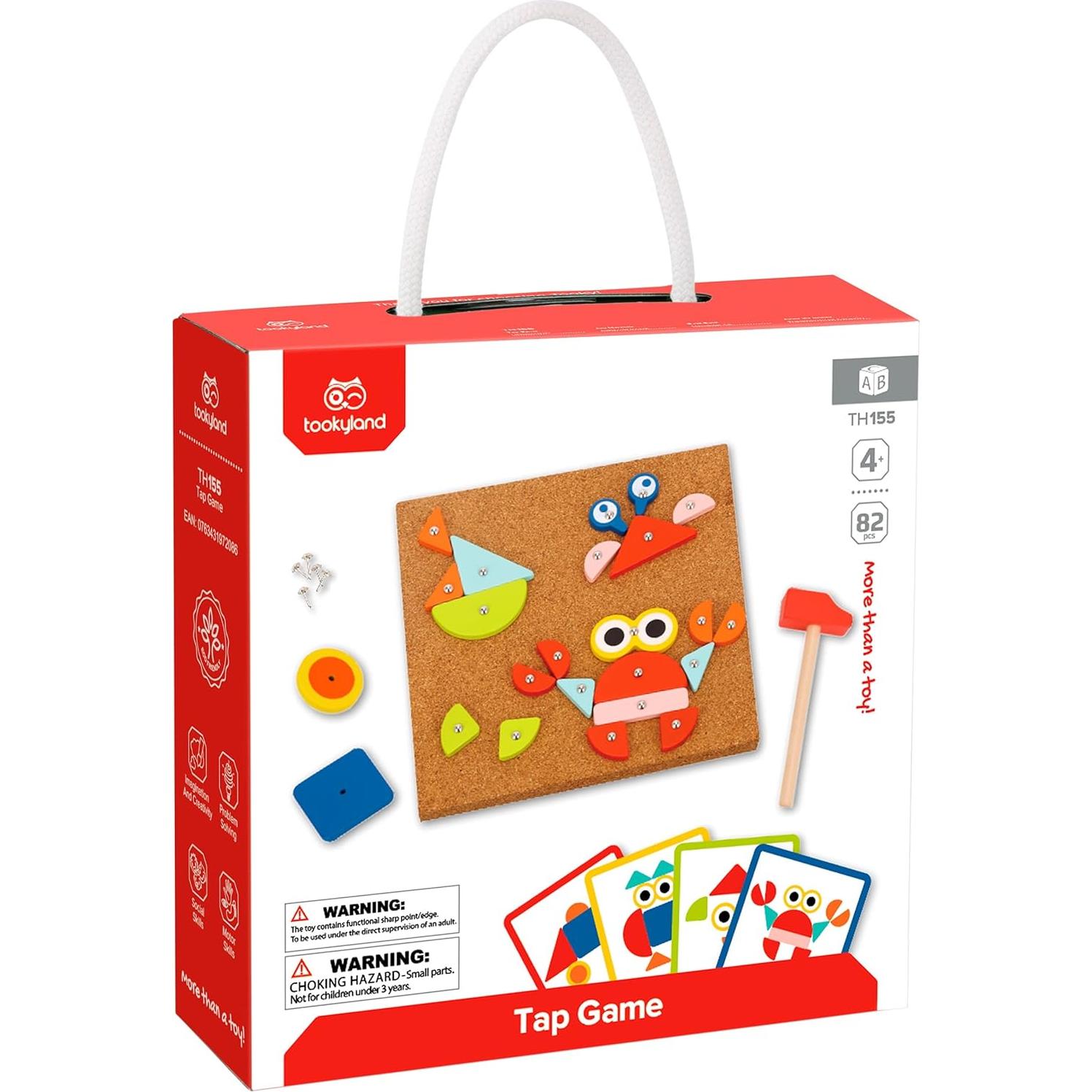 Juego de Martillo y Clavos TOOKYLAND - Juguete Montessori 22x22 cm