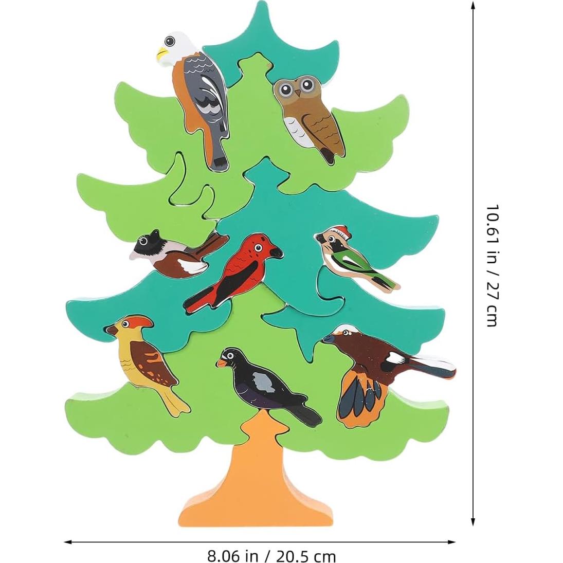 Rompecabezas 3D de Madera TOYANDONA Árbol y Pájaro Educativo