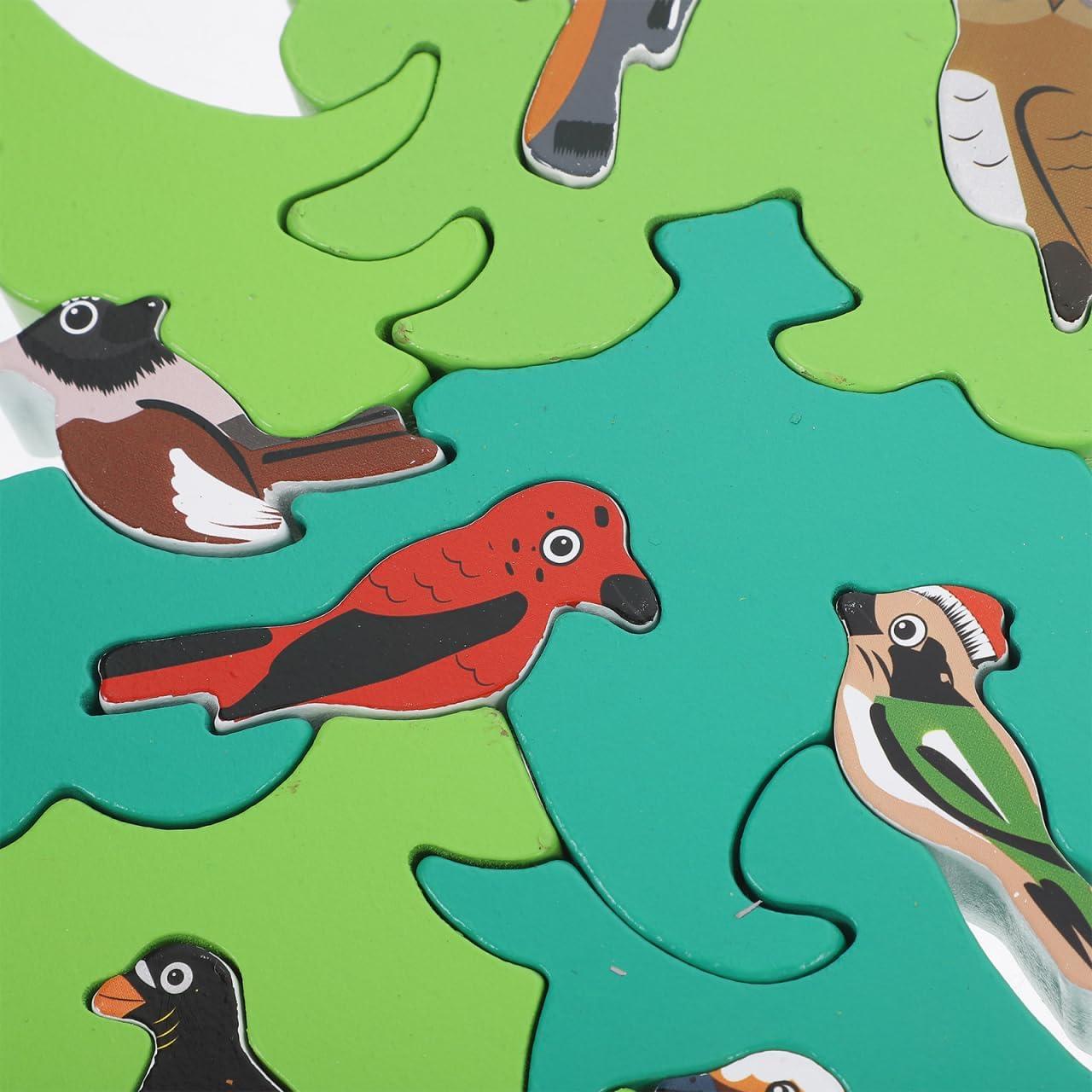 Rompecabezas 3D de Madera TOYANDONA Árbol y Pájaro Educativo