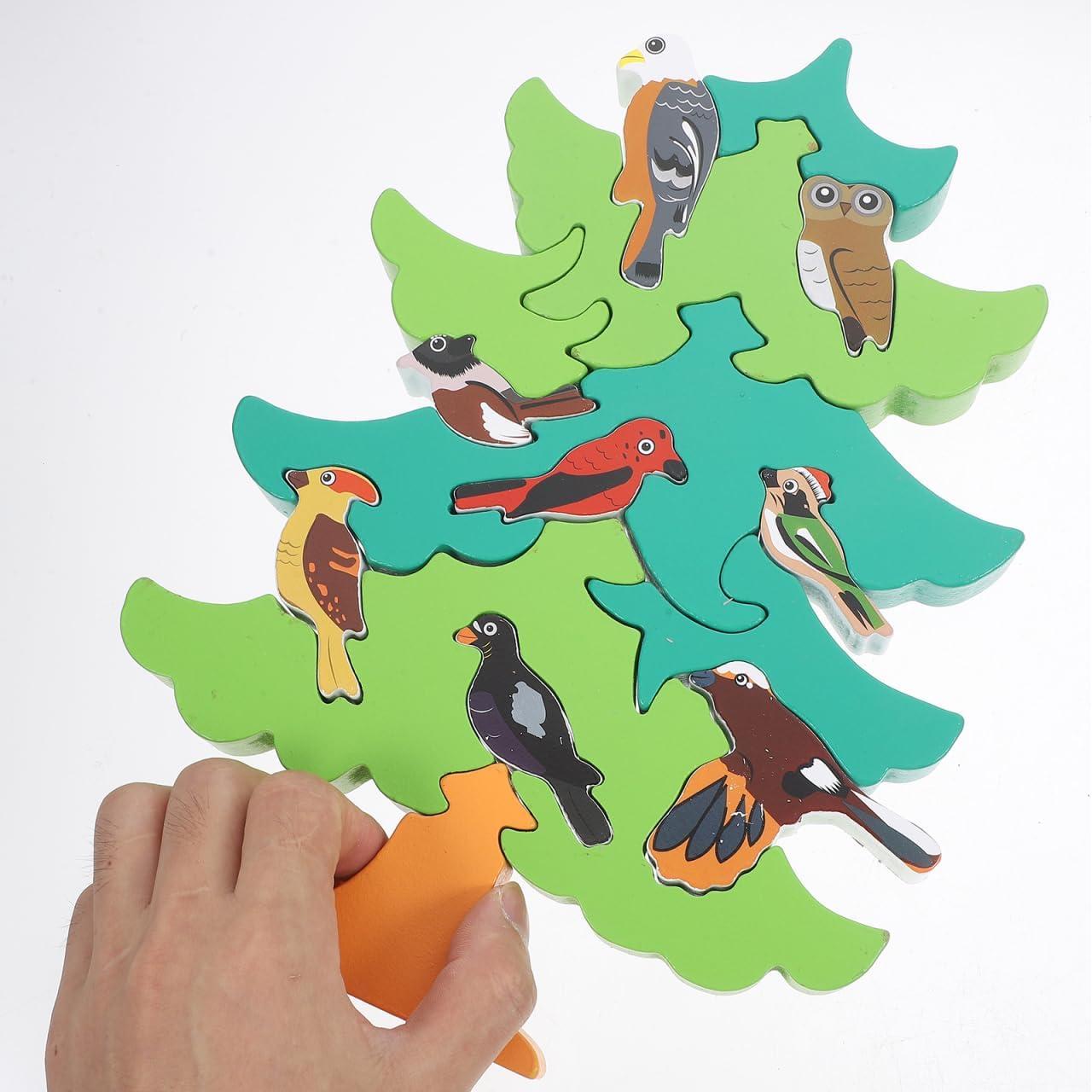 Rompecabezas 3D de Madera TOYANDONA Árbol y Pájaro Educativo