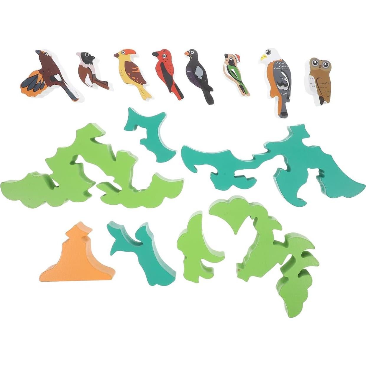 Rompecabezas 3D de Madera TOYANDONA Árbol y Pájaro Educativo