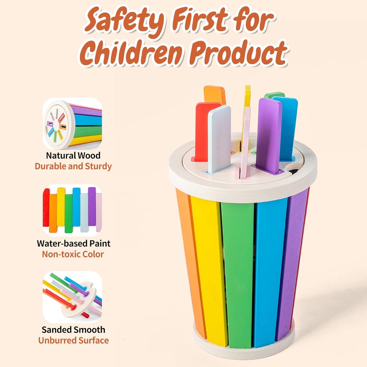 Juguetes Montessori de Madera para Niños 1-3 Años - Aprendizaje