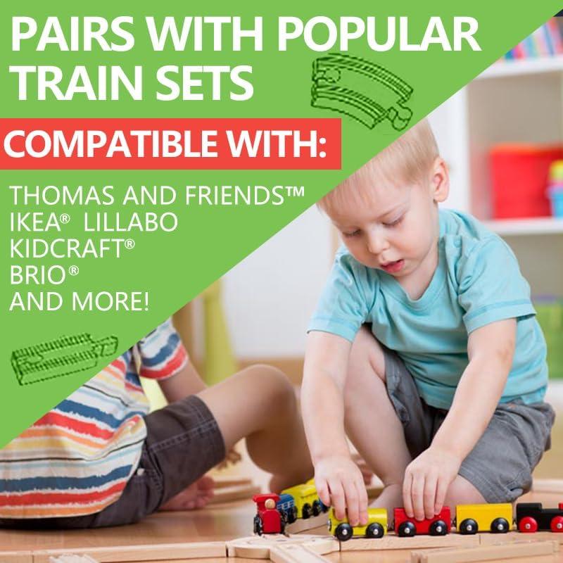 Pista de Tren de Madera MUYUTOY 30 Piezas Compatible con Thomas