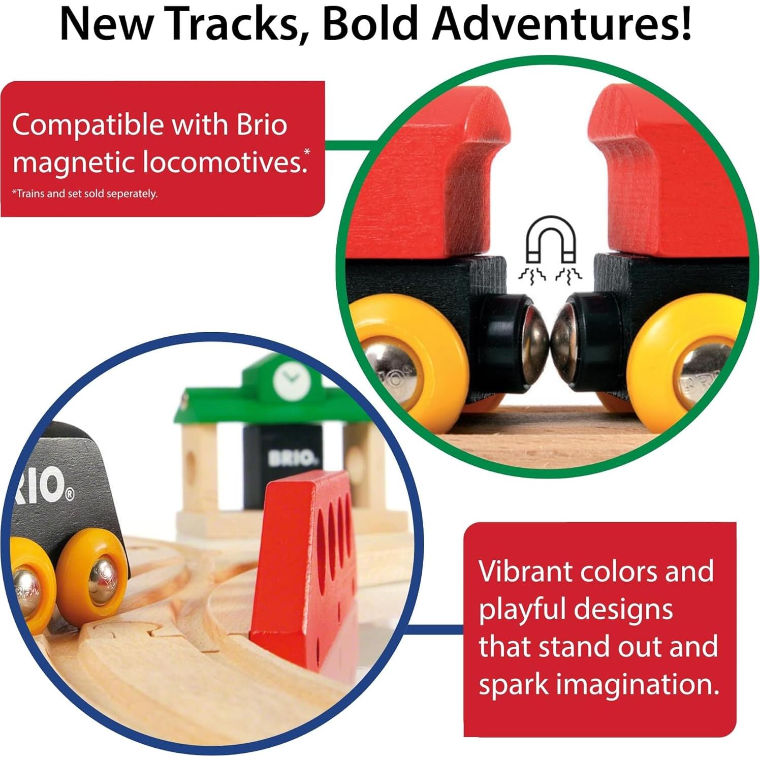 Paquete de Pistas de Tren de Madera BRIO - 50 Piezas - FSC
