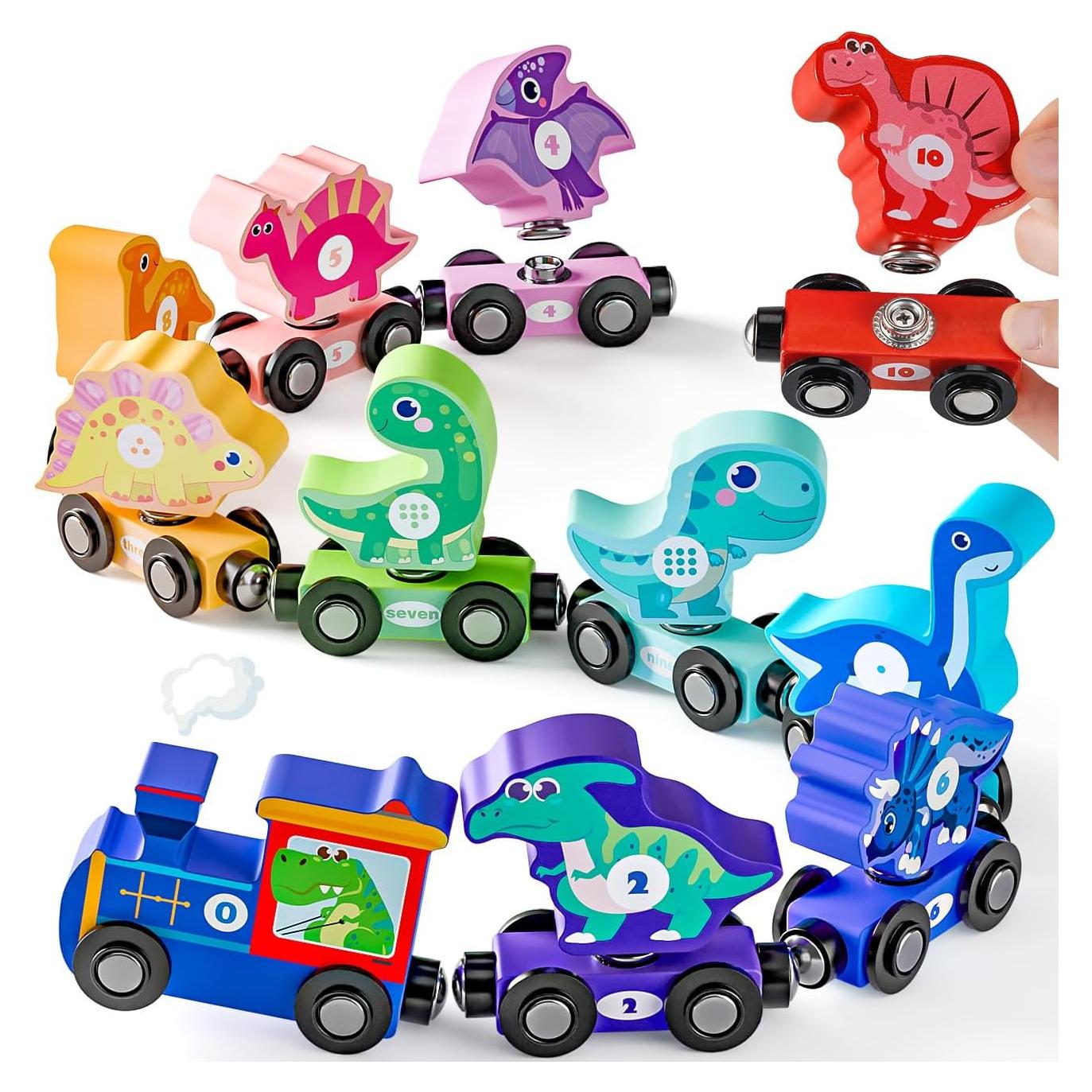 Tren de Madera Magnético EDUJOY con Dinosaurios - Juguete Educativo