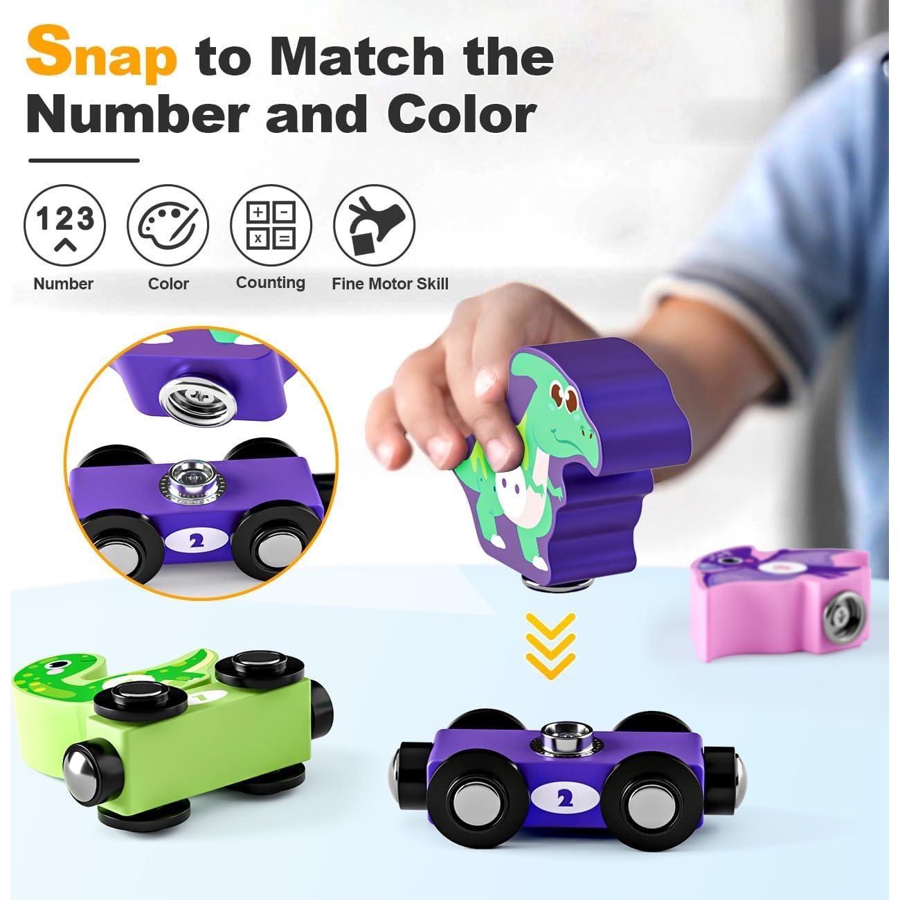 Tren de Madera Magnético EDUJOY con Dinosaurios - Juguete Educativo