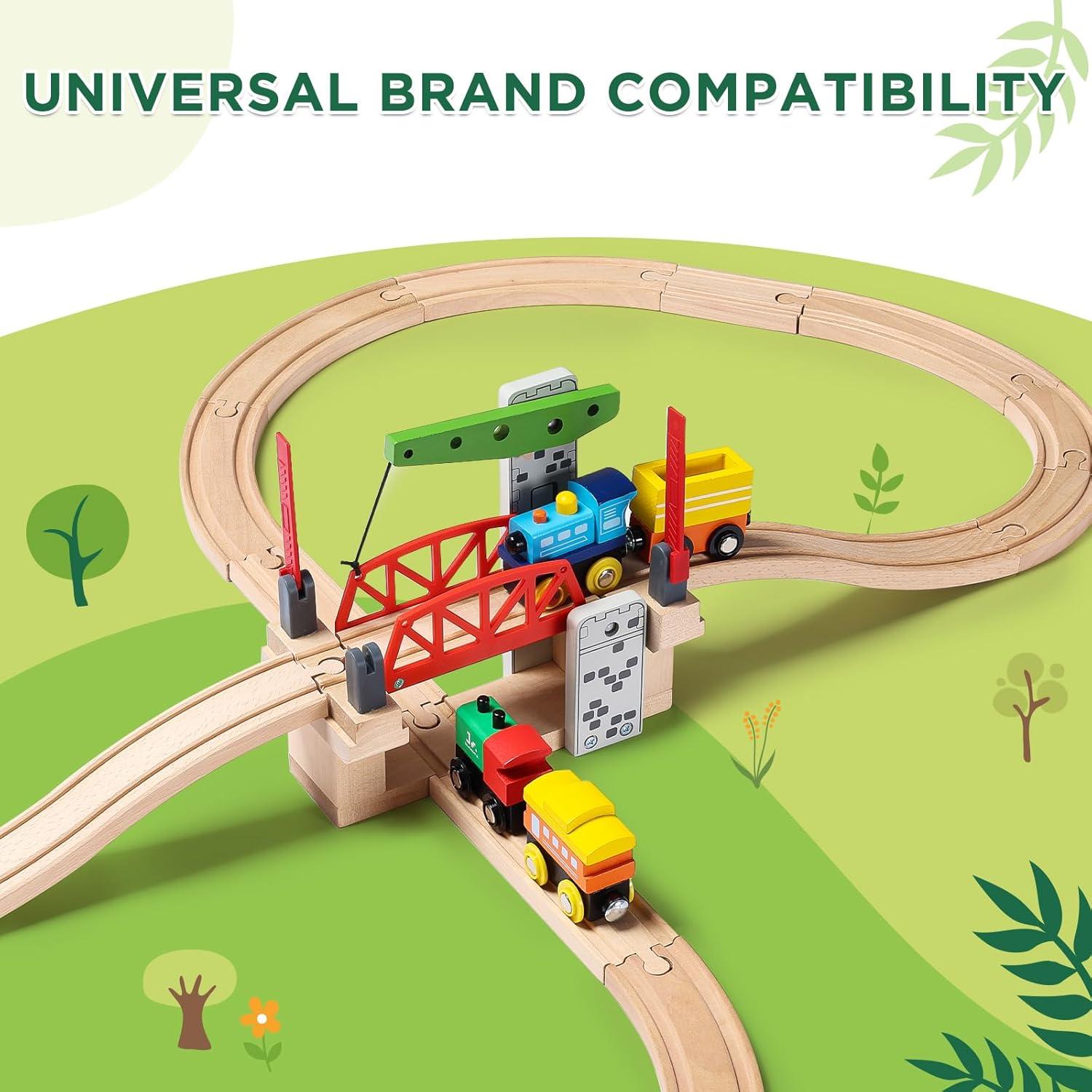 Juego de Tren de Madera SainSmart Jr. con Puente Elevador