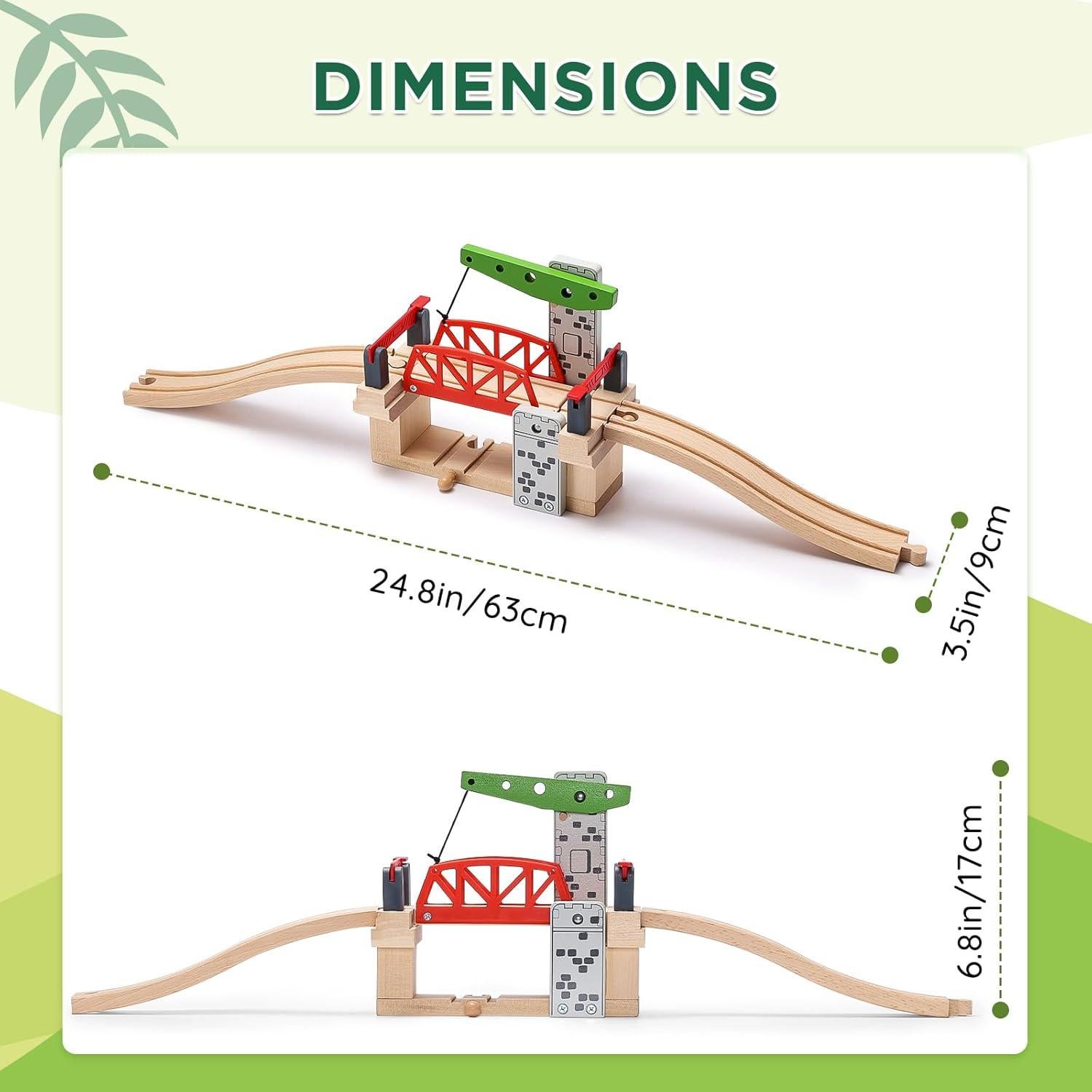 Juego de Tren de Madera SainSmart Jr. con Puente Elevador
