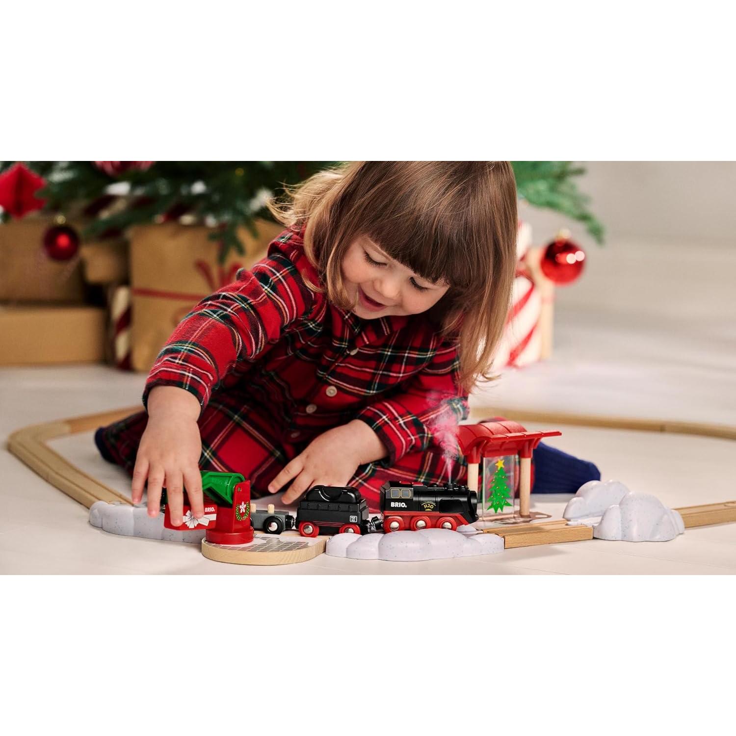 Tren de Vapor Navideño BRIO World 27 Piezas para Niños 3+