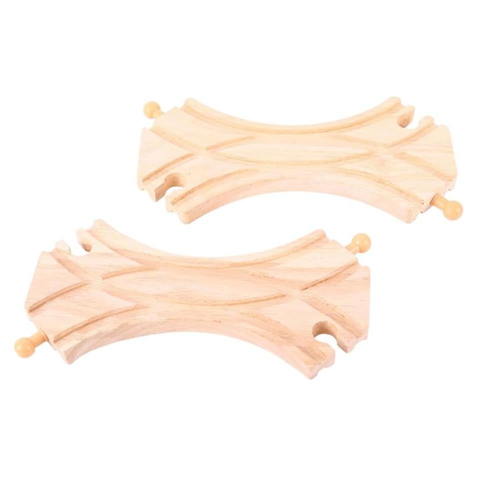 Pista Doble Curva Bigjigs Rail - 2 Piezas de Madera 18 cm