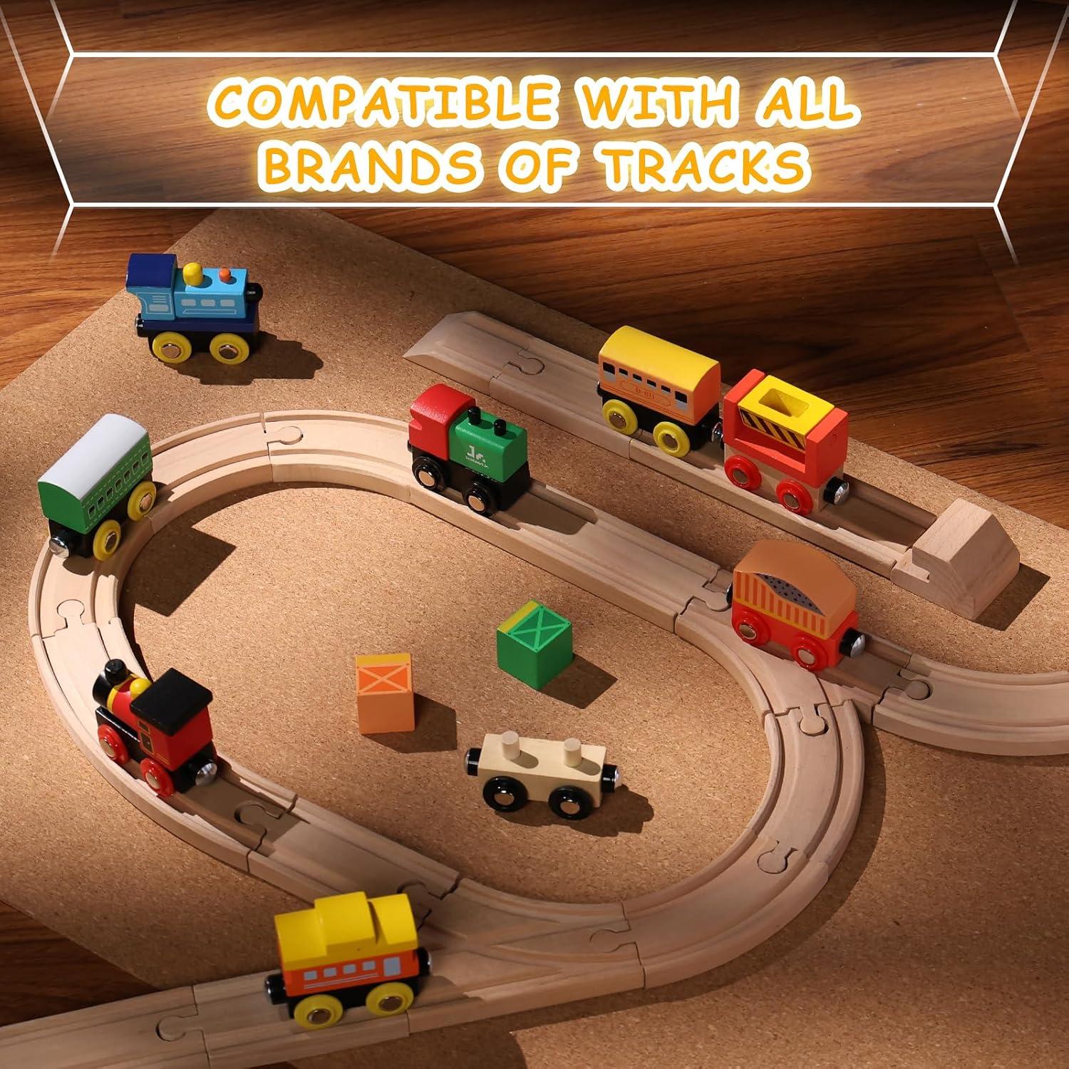 Juego de Tren de Madera SainSmart Jr. 12 PCS - Educativo y Seguro