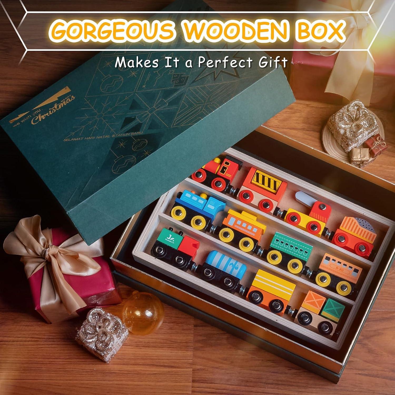 Juego de Tren de Madera SainSmart Jr. 12 PCS - Educativo y Seguro