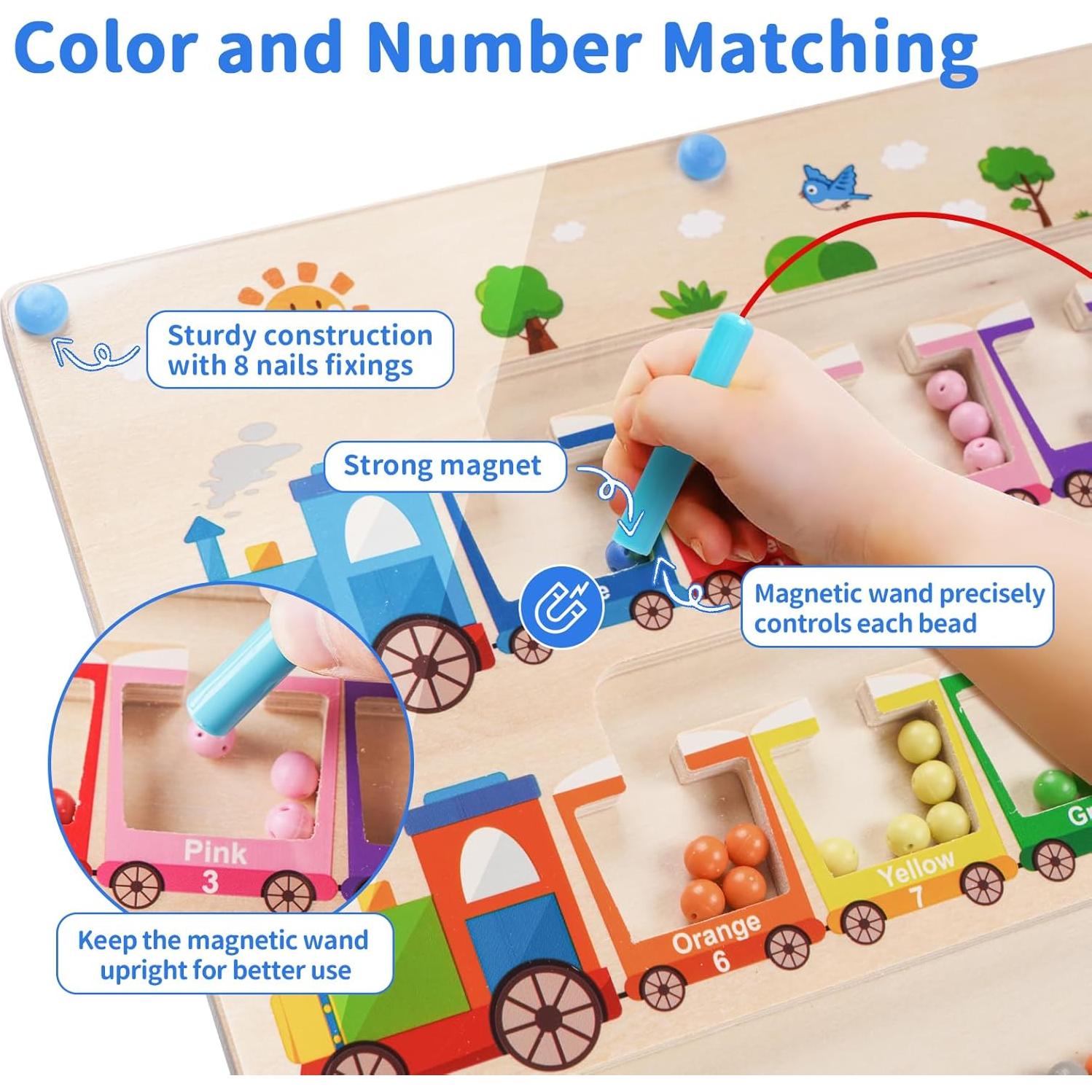 Laberinto Magnético de Colores y Números Montessori - 30x23cm