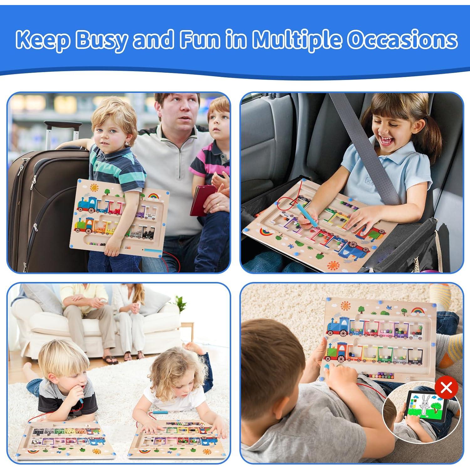 Laberinto Magnético de Colores y Números Montessori - 30x23cm