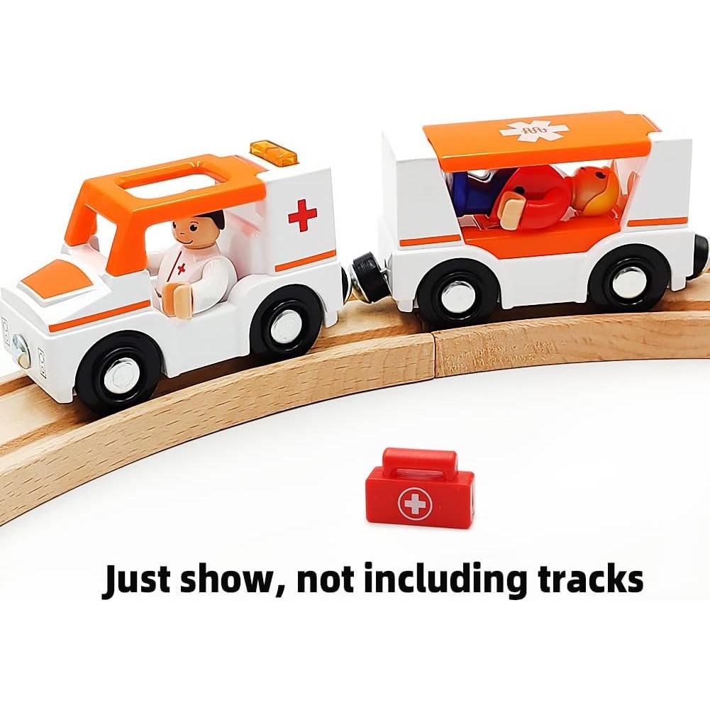 Juego de Trenes Magnéticos DSHMIXIA Ambulancia B con Luz y Sonido