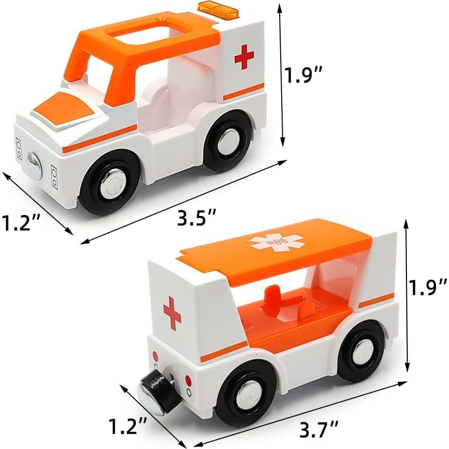 Juego de Trenes Magnéticos DSHMIXIA Ambulancia B con Luz y Sonido