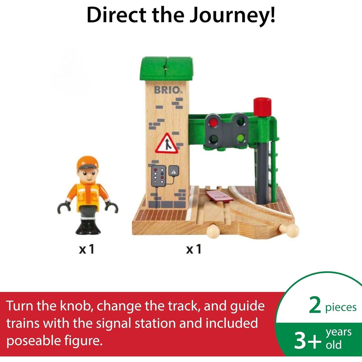 Estación de Señales BRIO World - Juguete de Tren de Madera 2 Piezas