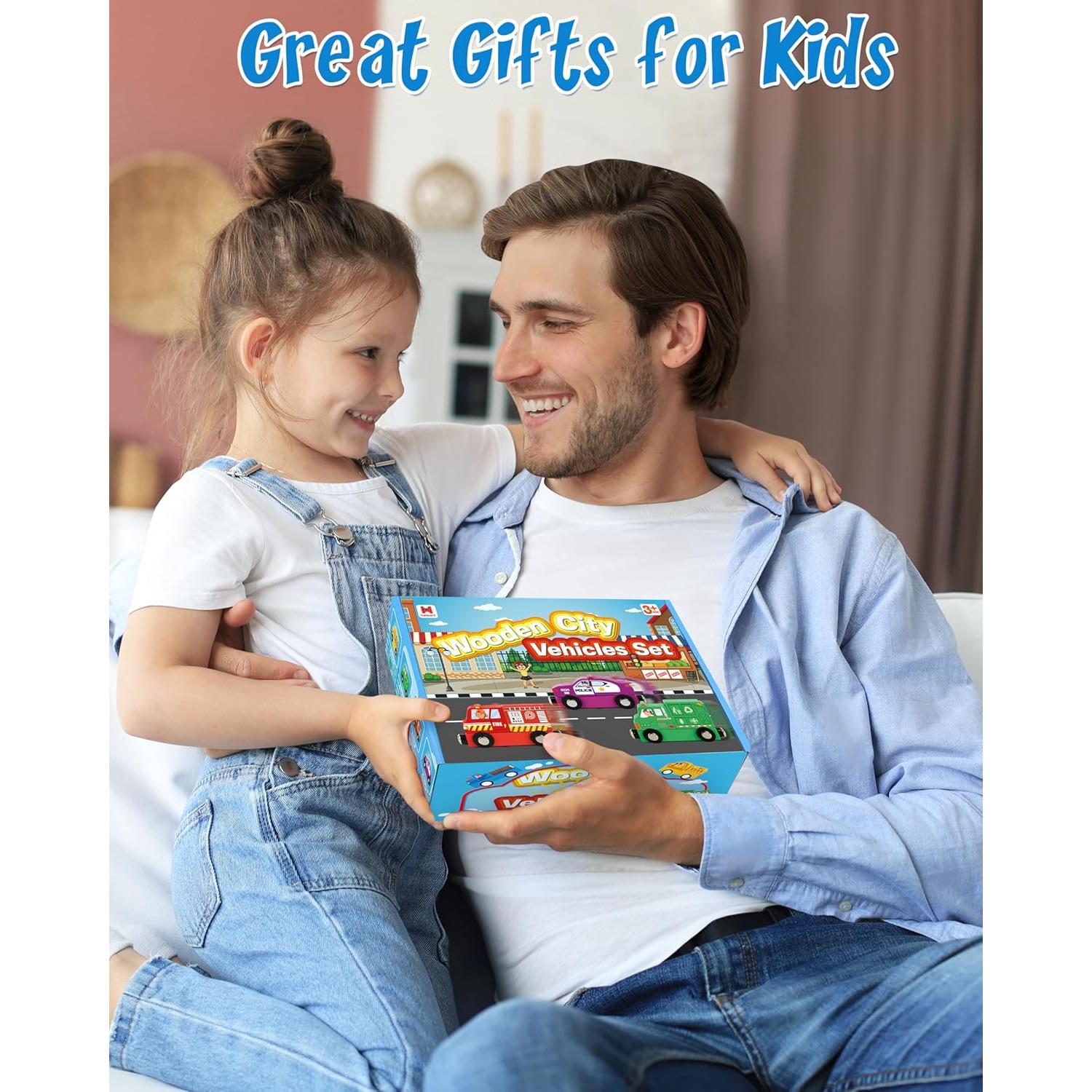 Juego de Trenes Magnéticos de Madera Helsort - 8 Piezas para Niños