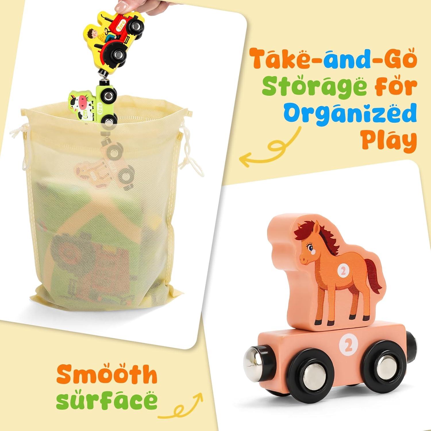 Juego de Tren Magnético de Madera TenFans para Niños 0.6 kg