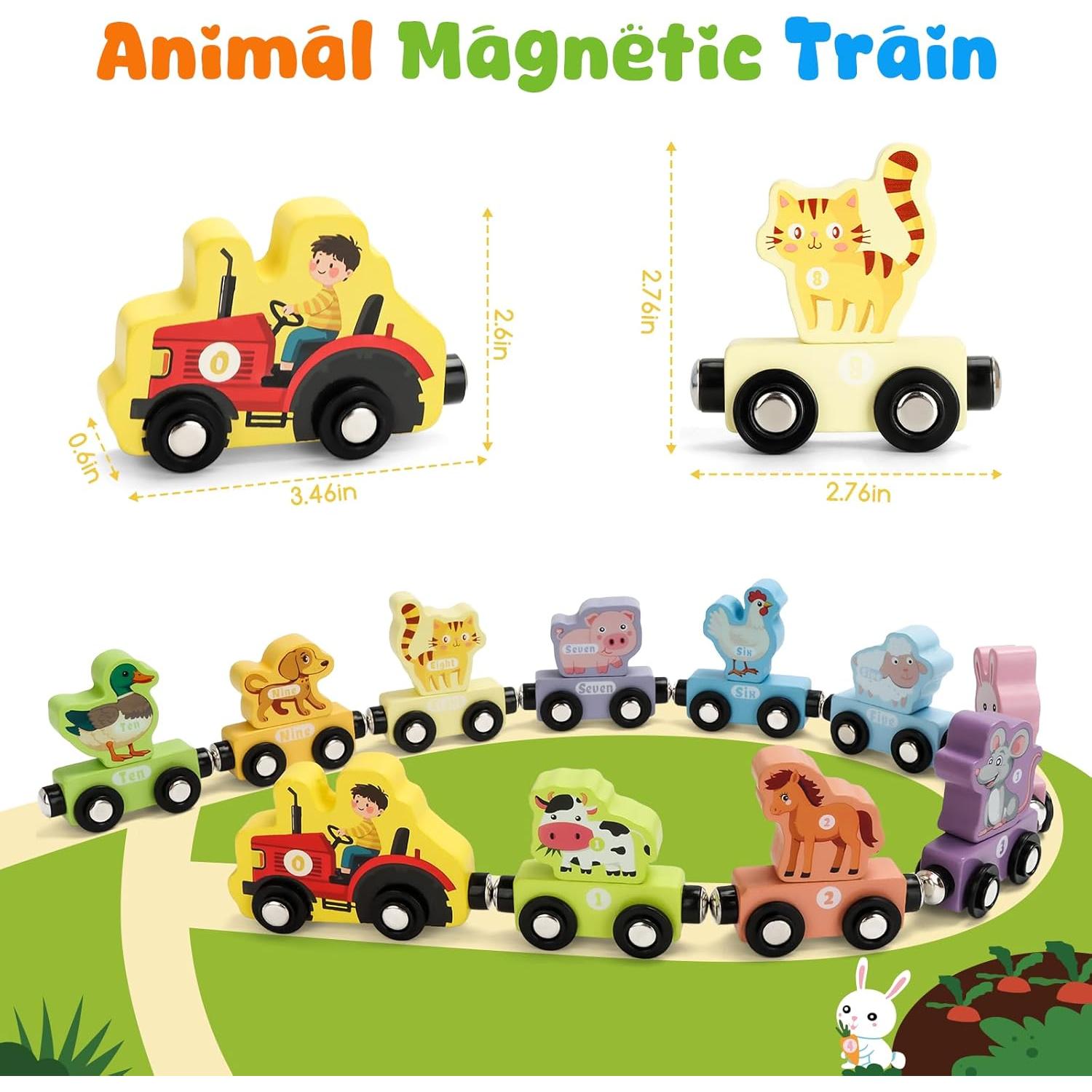 Juego de Tren Magnético de Madera TenFans para Niños 0.6 kg