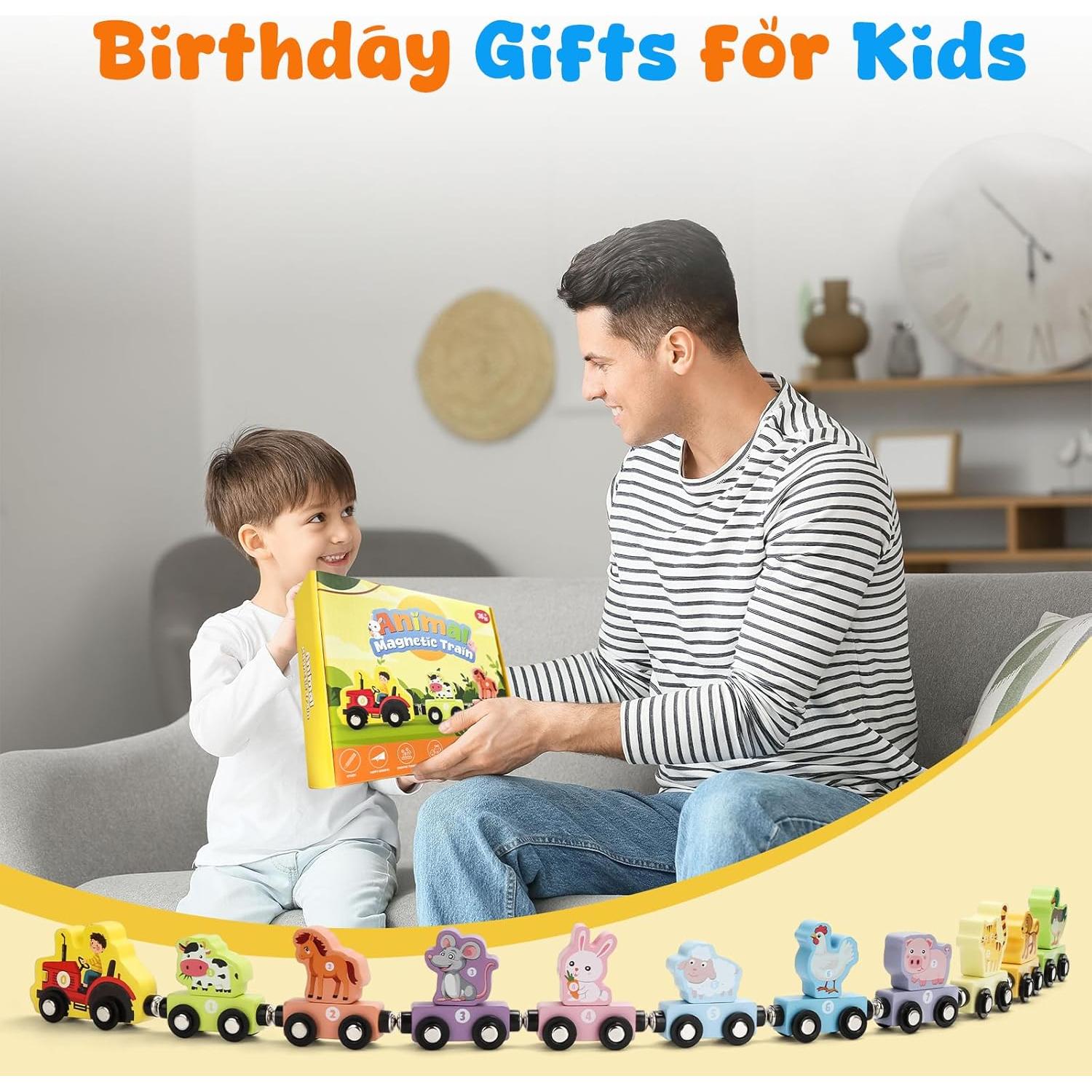 Juego de Tren Magnético de Madera TenFans para Niños 0.6 kg