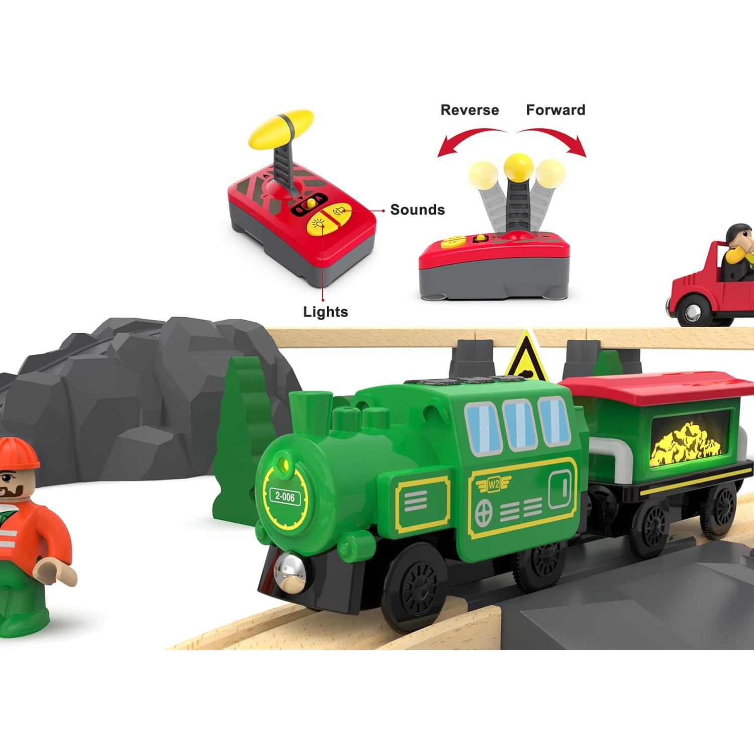 Tren de Madera a Control Remoto May & Z con Locomotora y Carga