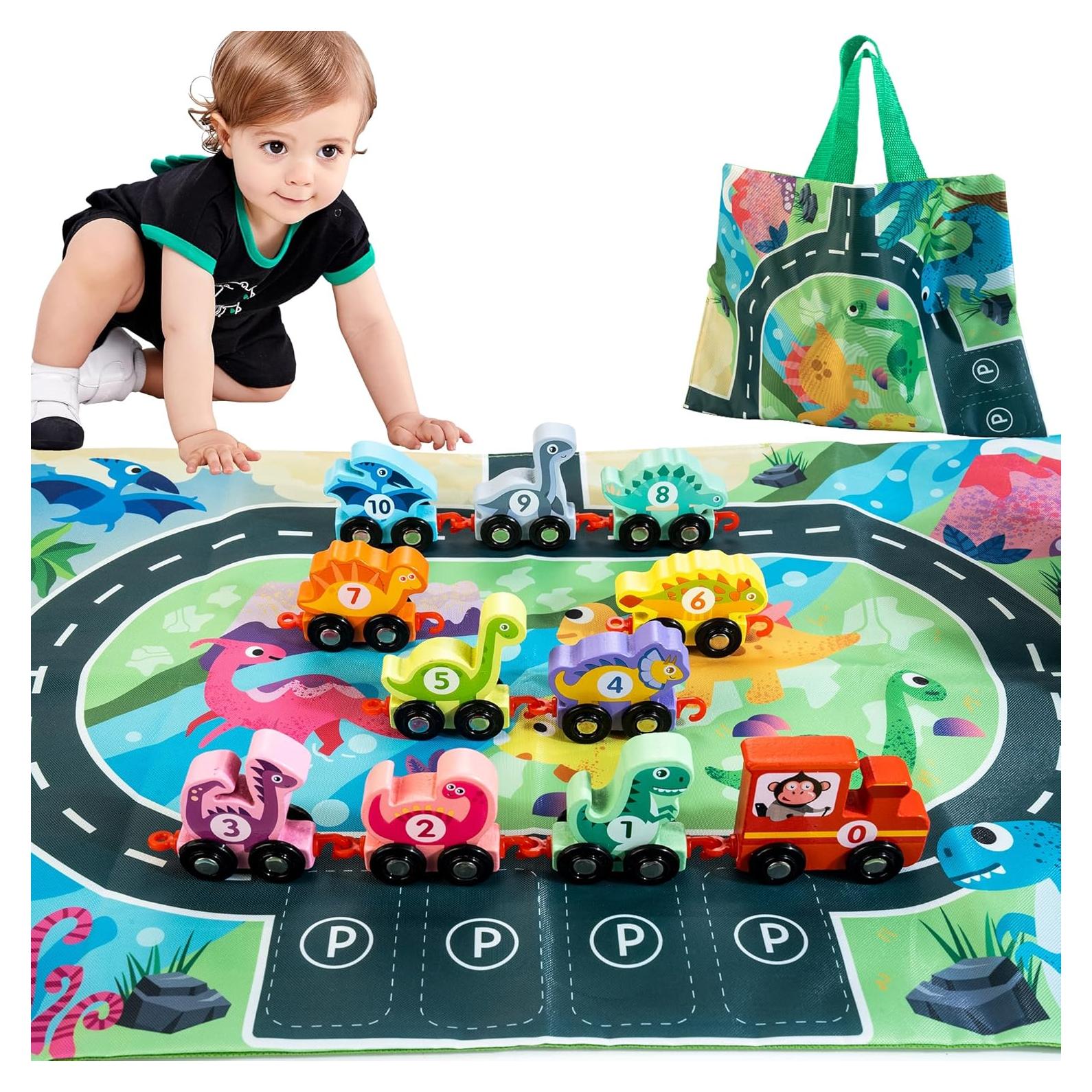 Juego de Tren de Dinosaurios de Madera ShenZhen 0.49 kg